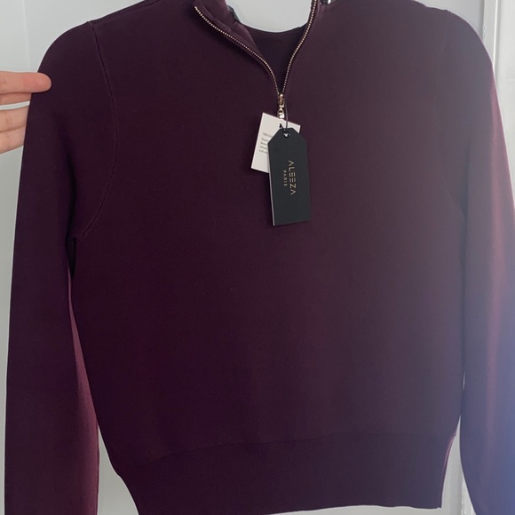 Sequin Bow Burgundy Sweater - Picture 3 of 5